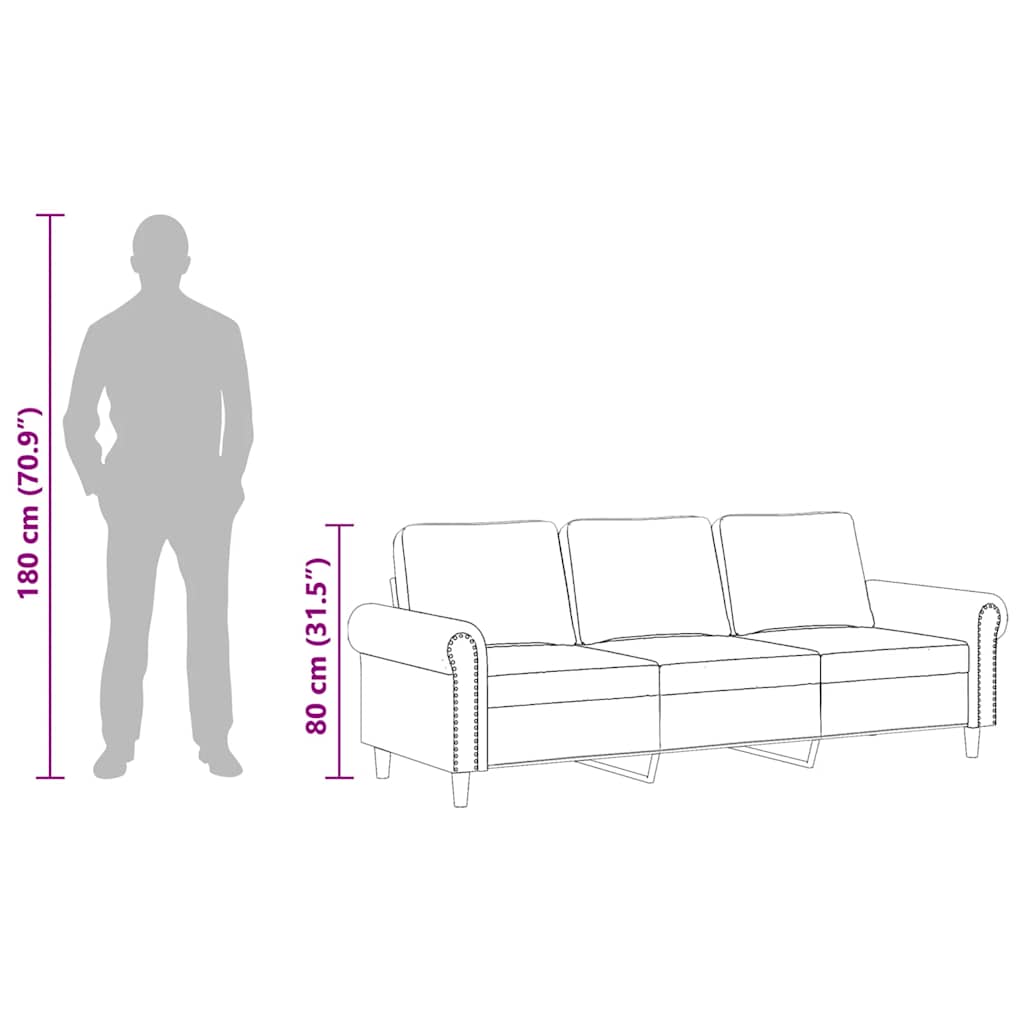 Divano a 3 Posti Rosso Vino 180 cm in Velluto | homemem39