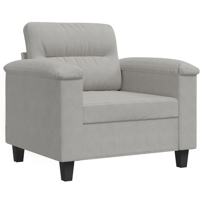 Poltrona Grigio Chiaro 60 cm in Tessuto Microfibra | homemem39