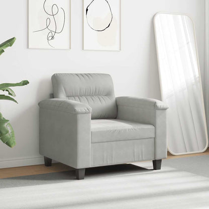 Poltrona Grigio Chiaro 60 cm in Tessuto Microfibra | homemem39