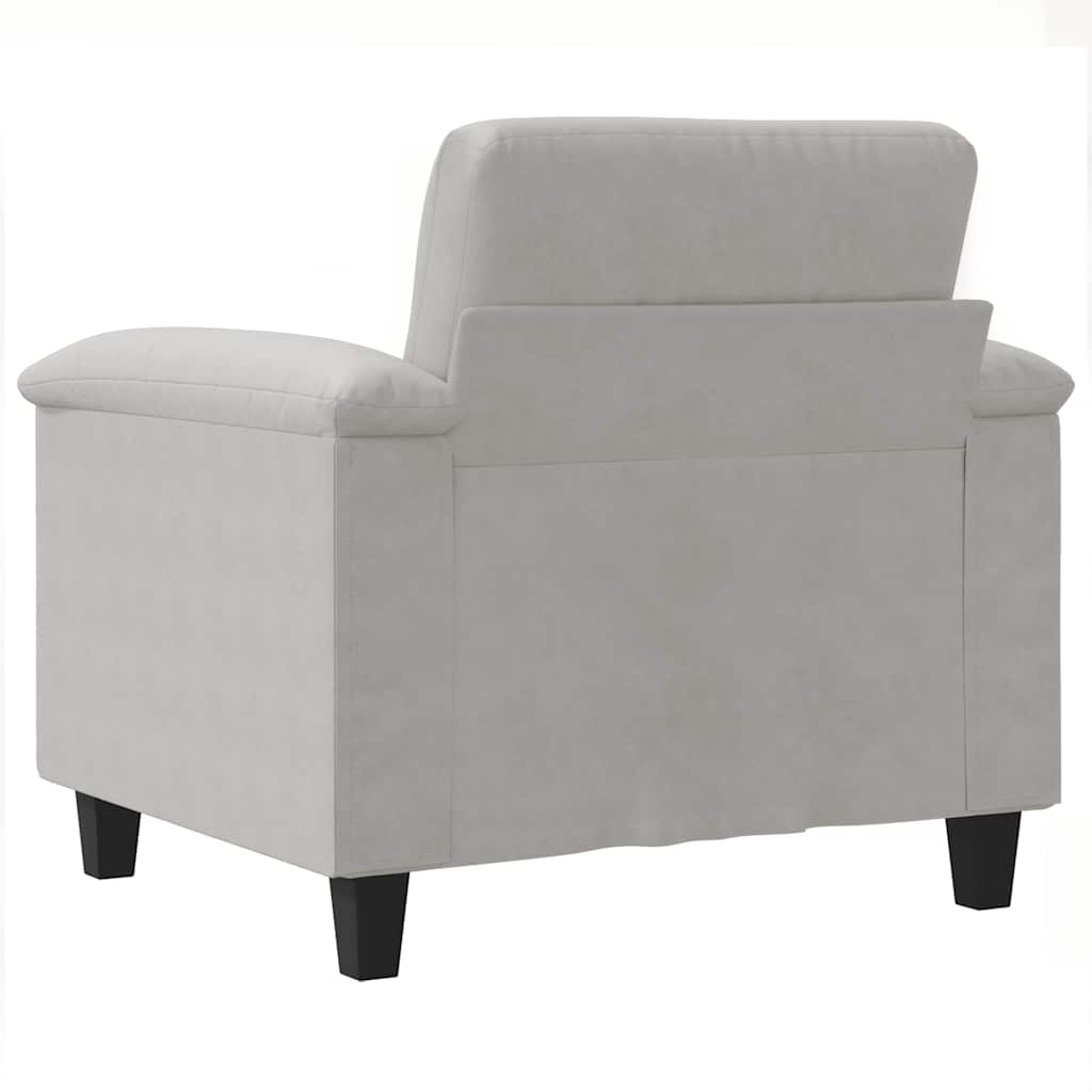 Poltrona Grigio Chiaro 60 cm in Tessuto Microfibra | homemem39