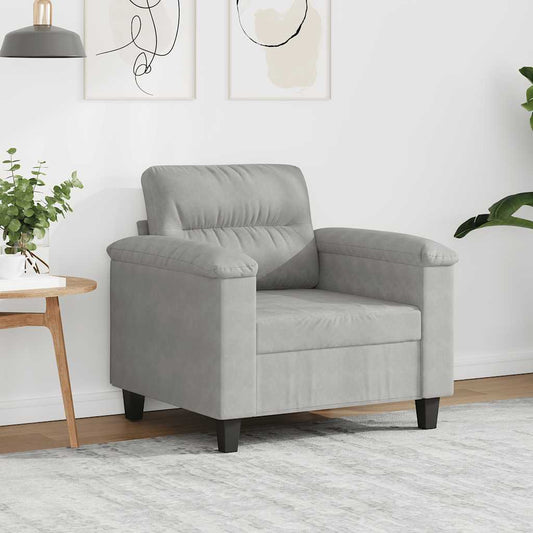 Poltrona Grigio Chiaro 60 cm in Tessuto Microfibra | homemem39