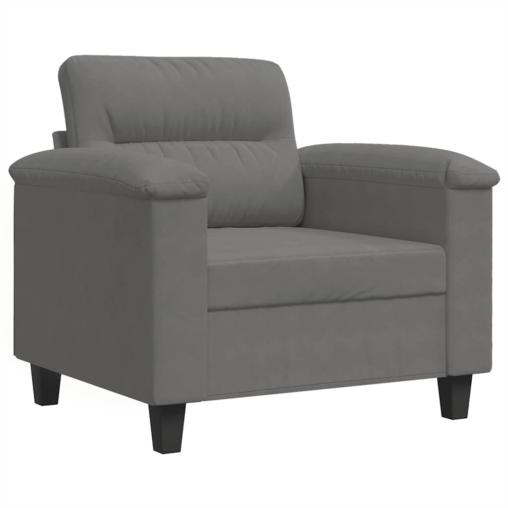 Poltrona Grigio Scuro 60 cm in Tessuto Microfibra