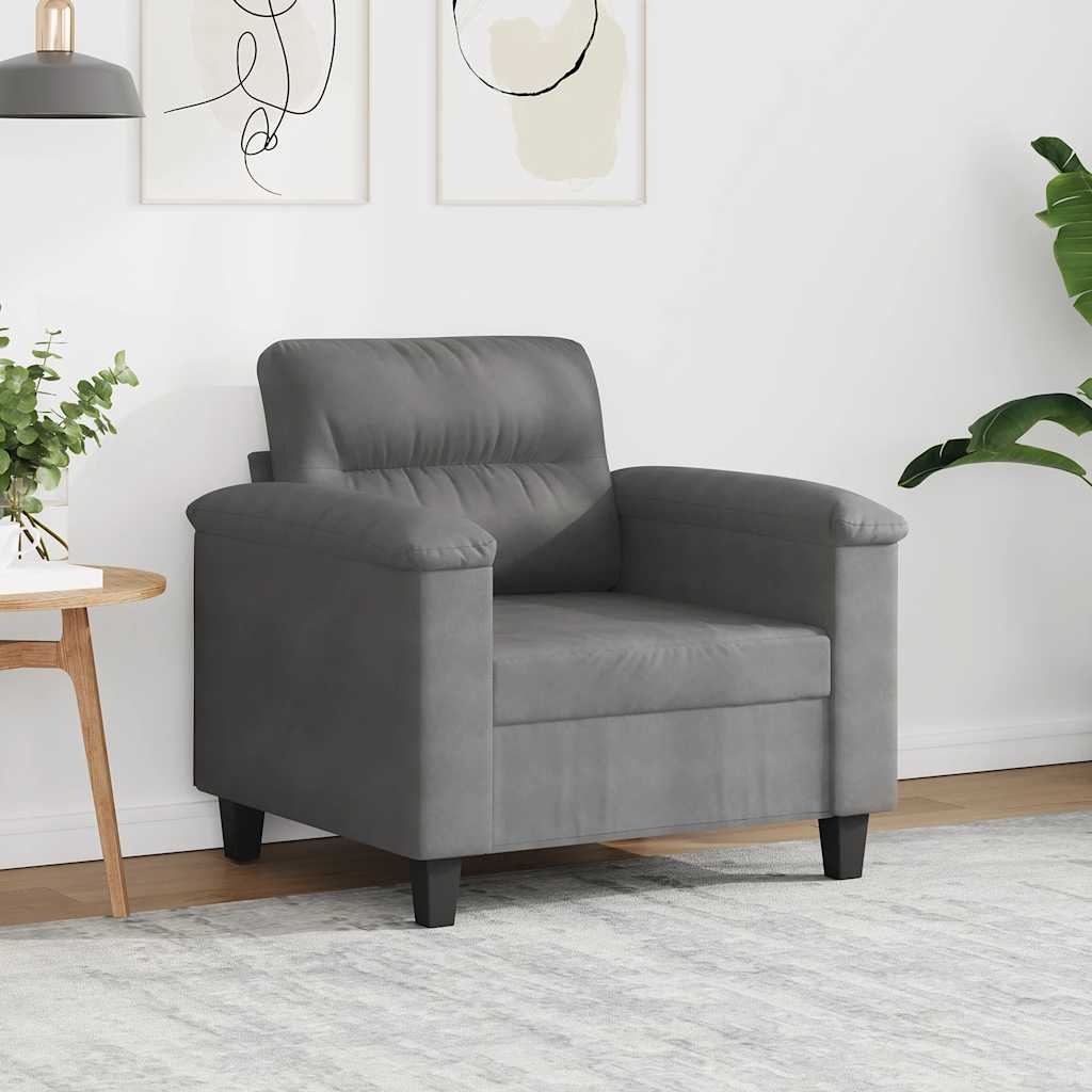 Poltrona Grigio Scuro 60 cm in Tessuto Microfibra