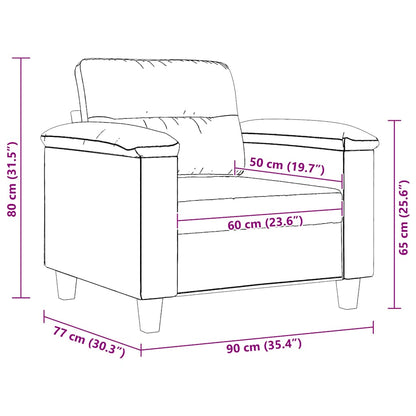 Poltrona Beige 60 cm in Tessuto di Microfibra