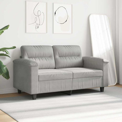 Divano a 2 Posti Grigio Chiaro 120 cm in Tessuto Microfibra | homemem39