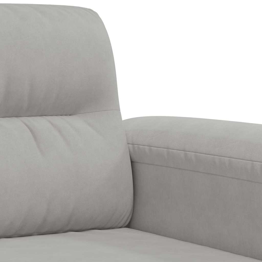 Divano a 2 Posti Grigio Chiaro 120 cm in Tessuto Microfibra | homemem39