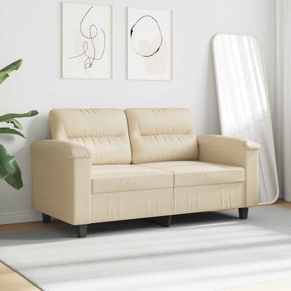 Divano a 2 Posti Crema 120 cm in Tessuto Microfibra | homemem39