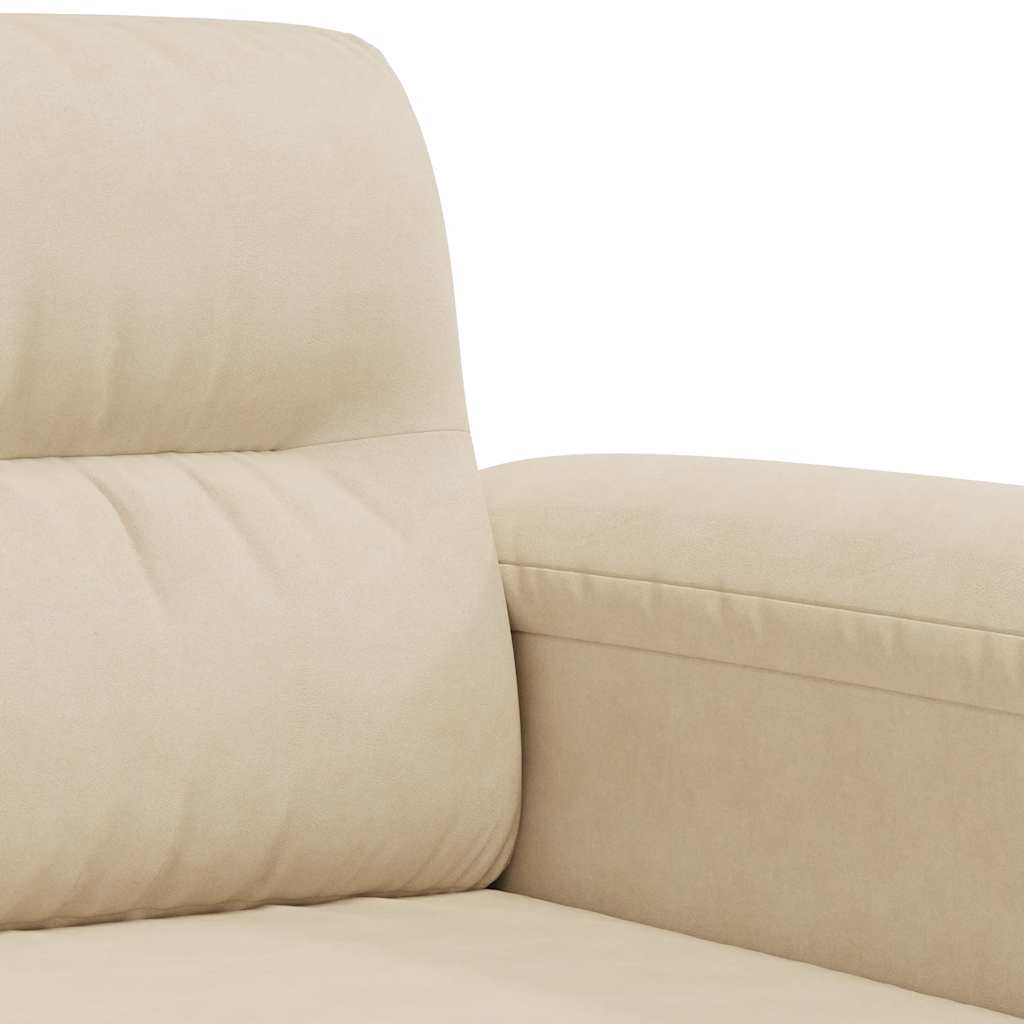Divano a 2 Posti Crema 120 cm in Tessuto Microfibra | homemem39