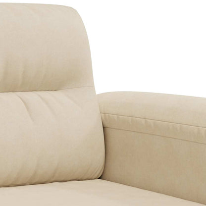 Divano a 2 Posti Crema 120 cm in Tessuto Microfibra | homemem39