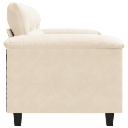 Divano a 2 Posti Beige 120 cm in Tessuto Microfibra