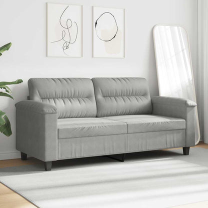 Divano a 2 Posti Grigio Chiaro 140 cm in Tessuto Microfibra | homemem39