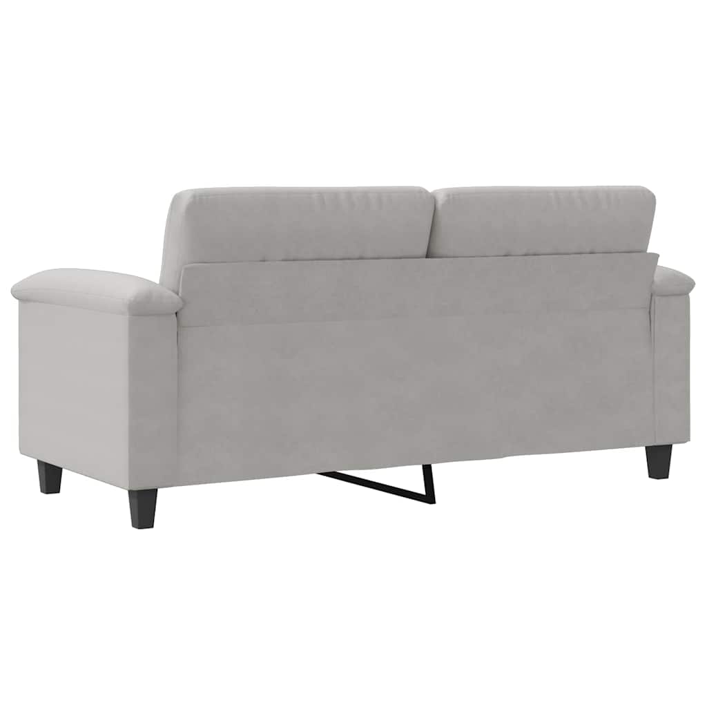 Divano a 2 Posti Grigio Chiaro 140 cm in Tessuto Microfibra | homemem39