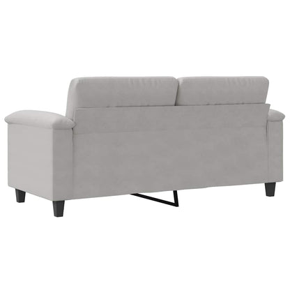 Divano a 2 Posti Grigio Chiaro 140 cm in Tessuto Microfibra | homemem39