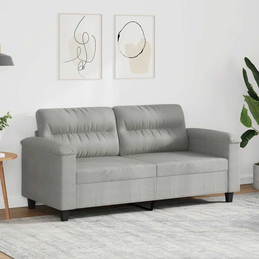 Divano a 2 Posti Grigio Chiaro 140 cm in Tessuto Microfibra | homemem39