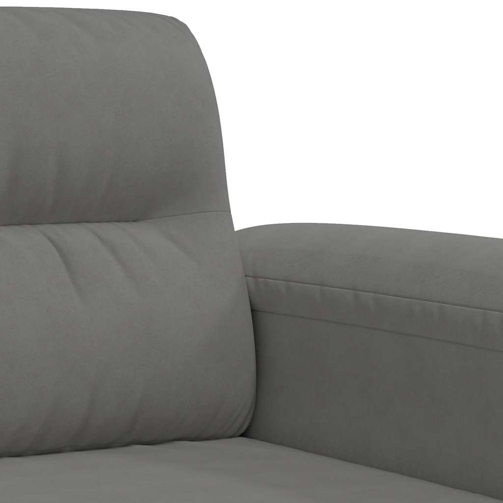 Divano a 2 Posti Grigio Scuro 140 cm in Tessuto Microfibra | homemem39