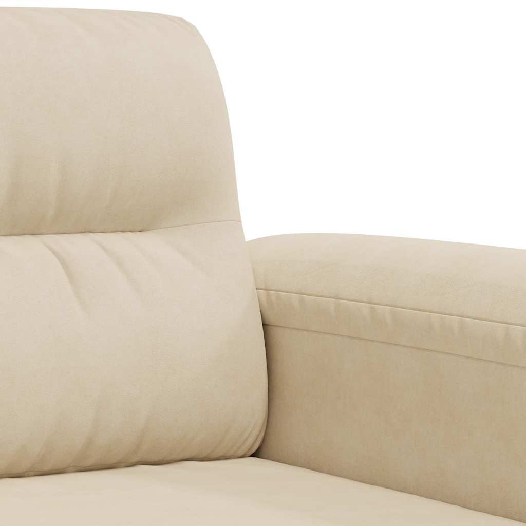 Divano a 2 Posti Crema 140 cm in Tessuto Microfibra | homemem39