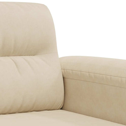 Divano a 2 Posti Crema 140 cm in Tessuto Microfibra | homemem39