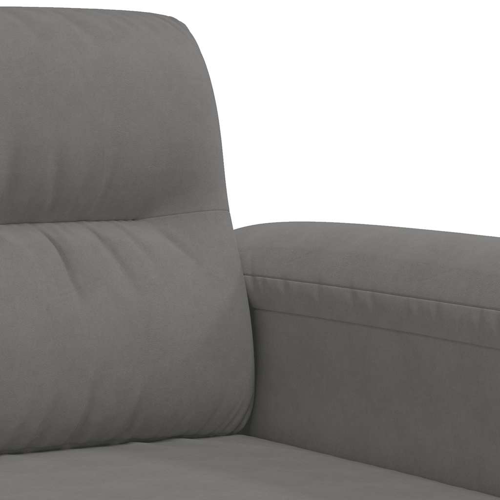 Divano a 3 Posti Grigio Scuro 180 cm in Tessuto Microfibra | homemem39