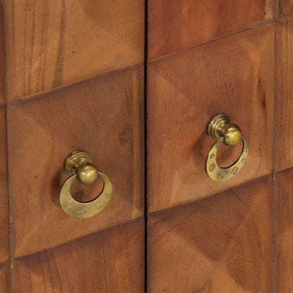 Cassettiera Marrone ambra 70x35x70 cm in Legno Massello Acacia - homemem39