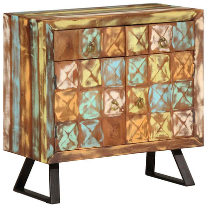 Cassettiera Multicolore 70x35x70 cm Legno Massello di Recupero