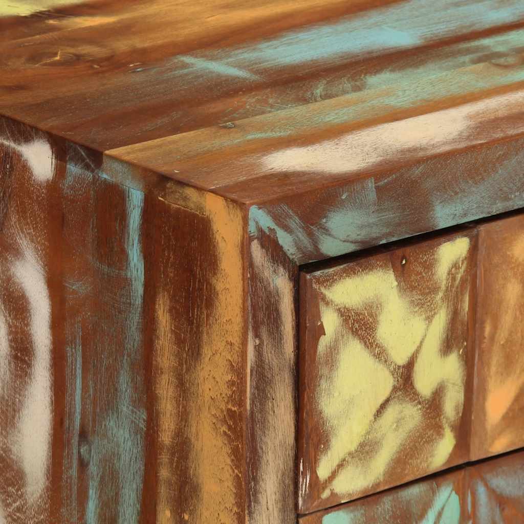 Cassettiera Multicolore 70x35x70 cm Legno Massello di Recupero
