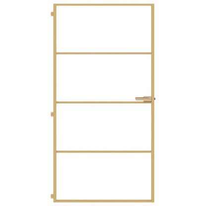 Porta Interni Sottile Oro 102,5x201,5 Vetro Temperato Alluminio | homemem39