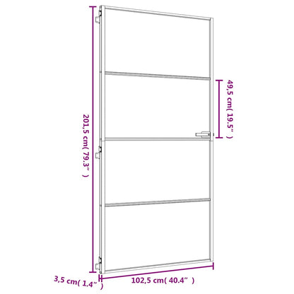 Porta Interni Sottile Oro 102,5x201,5 Vetro Temperato Alluminio | homemem39