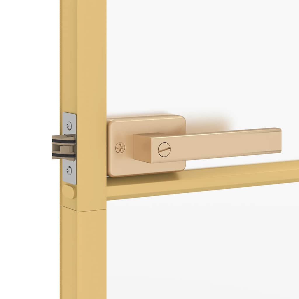Porta Interni Sottile Oro 93x201,5cm Vetro Temperato Alluminio | homemem39