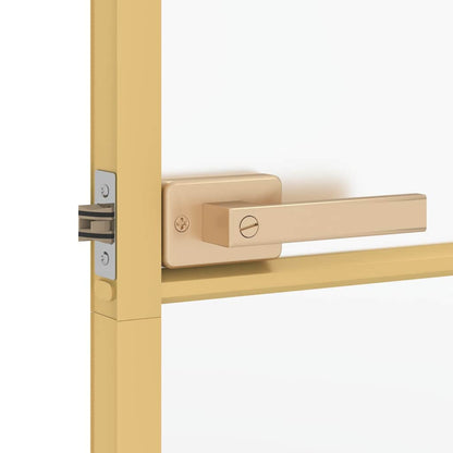 Porta Interni Sottile Oro 93x201,5cm Vetro Temperato Alluminio | homemem39