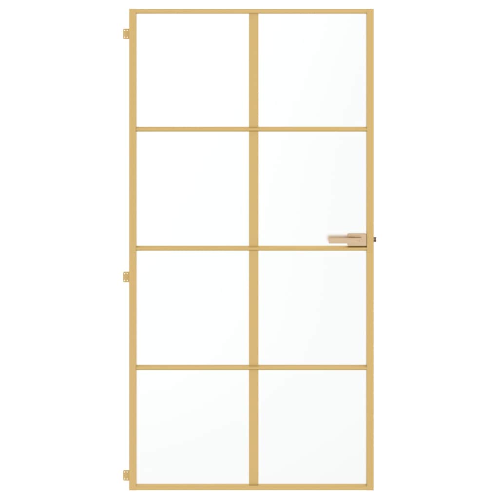 Porta Interni Sottile Oro 102,5x201,5 Vetro Temperato Alluminio - homemem39