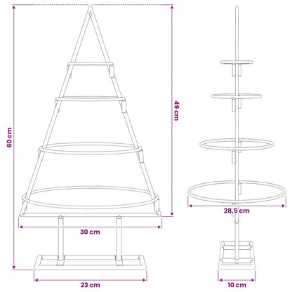 Albero di Natale Decorativo in Metallo Nero 60 cm