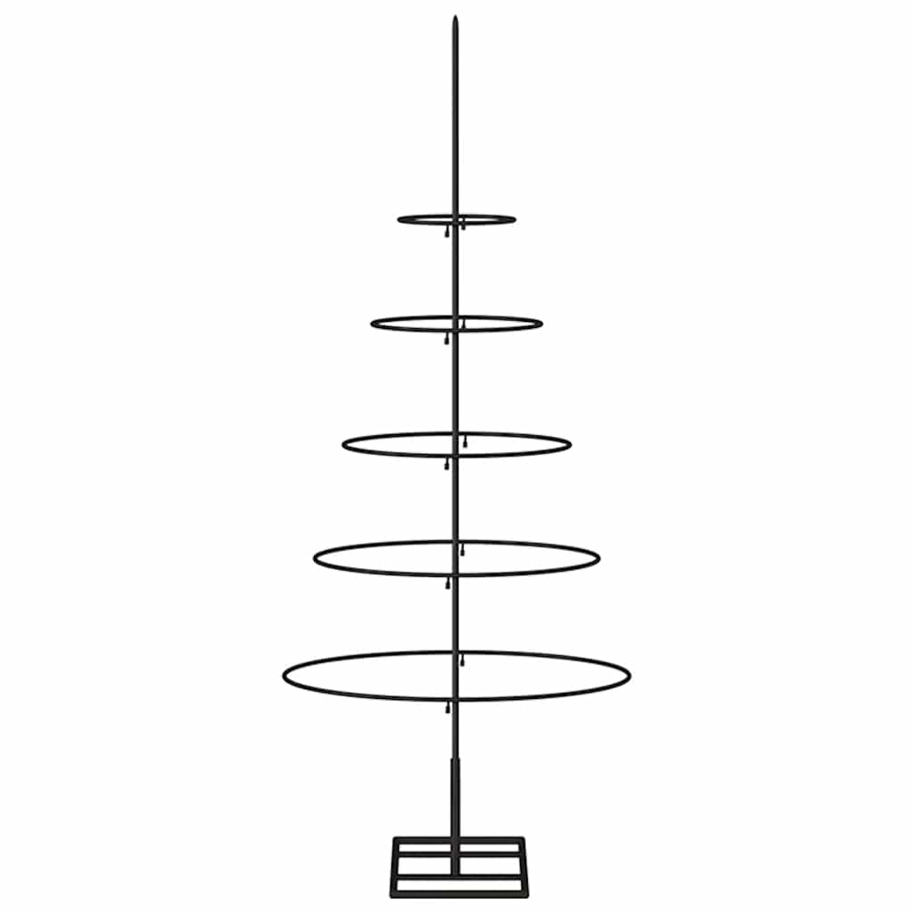 Albero di Natale Decorativo in Metallo Nero 90 cm