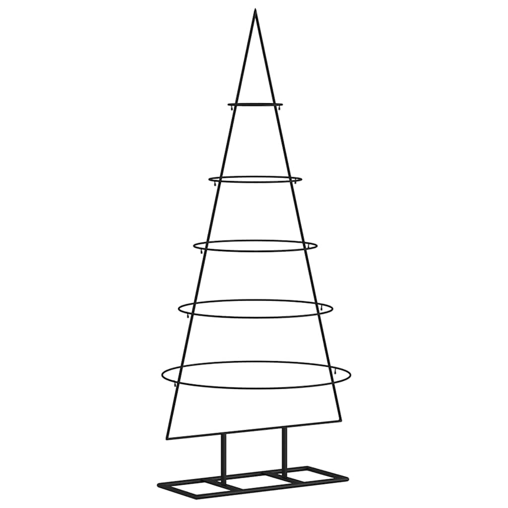 Albero di Natale Decorativo in Metallo Nero 125 cm