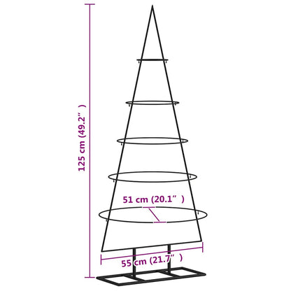 Albero di Natale Decorativo in Metallo Nero 125 cm