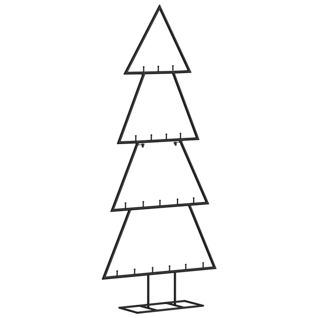 Albero di Natale Decorativo in Metallo Nero 90 cm