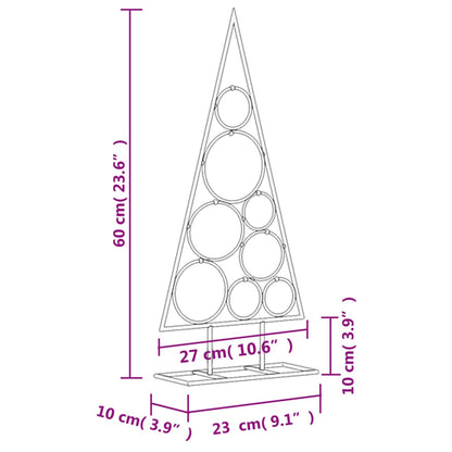 Albero di Natale Decorativo in Metallo Nero 60 cm - homemem39