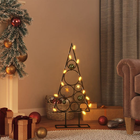 Albero di Natale Decorativo in Metallo Nero 60 cm - homemem39