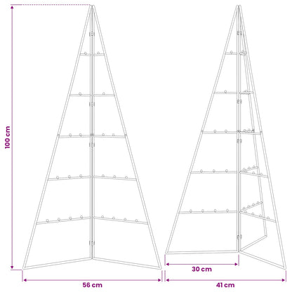 Albero di Natale Decorativo in Metallo Nero 100 cm | homemem39