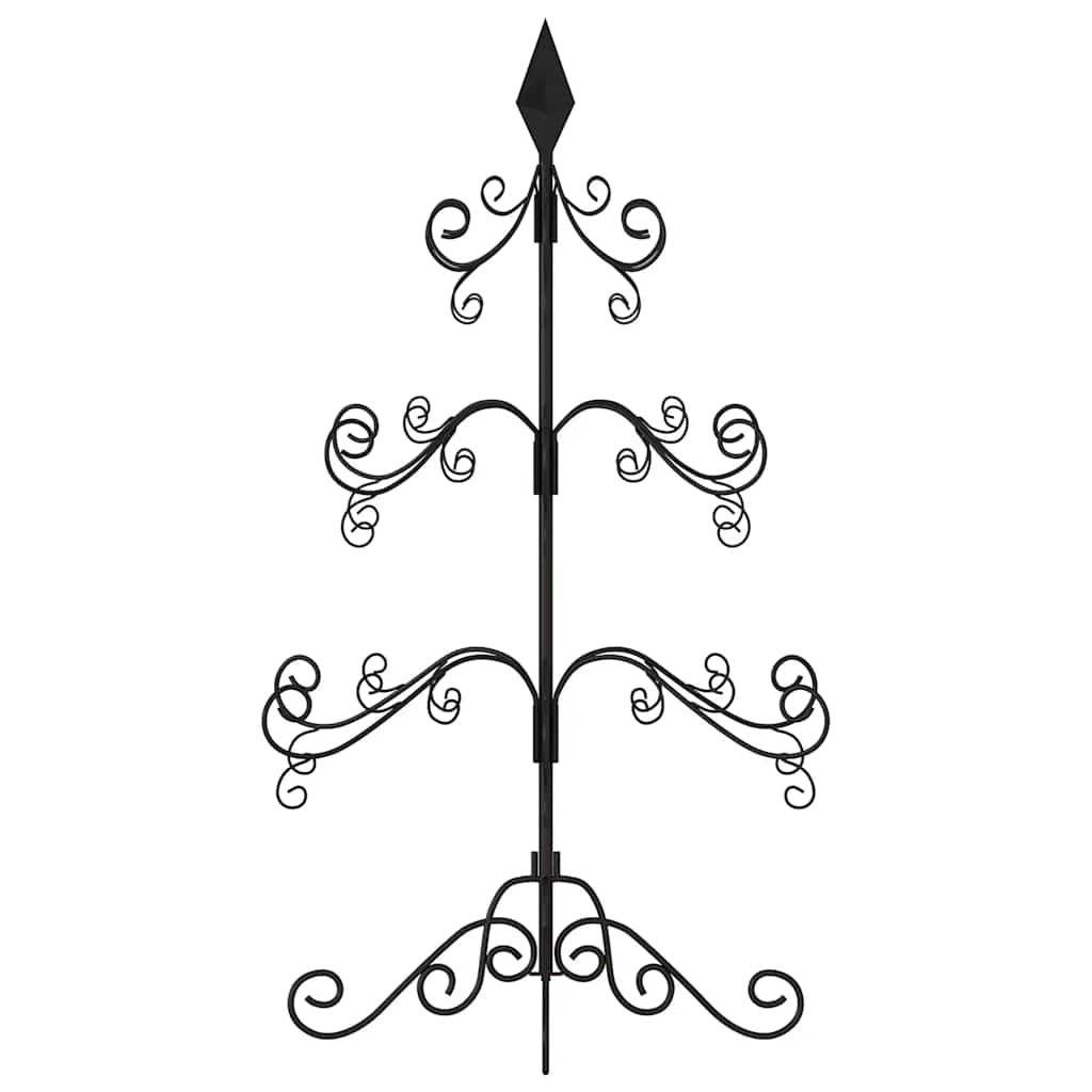 Albero di Natale Decorativo in Metallo Nero 90 cm