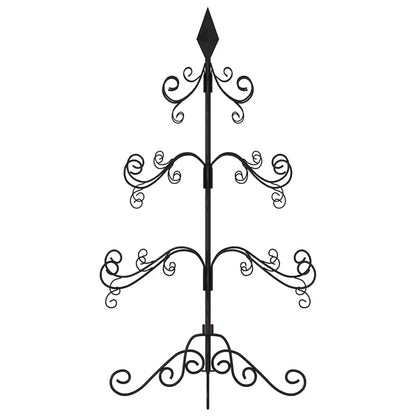 Albero di Natale Decorativo in Metallo Nero 90 cm