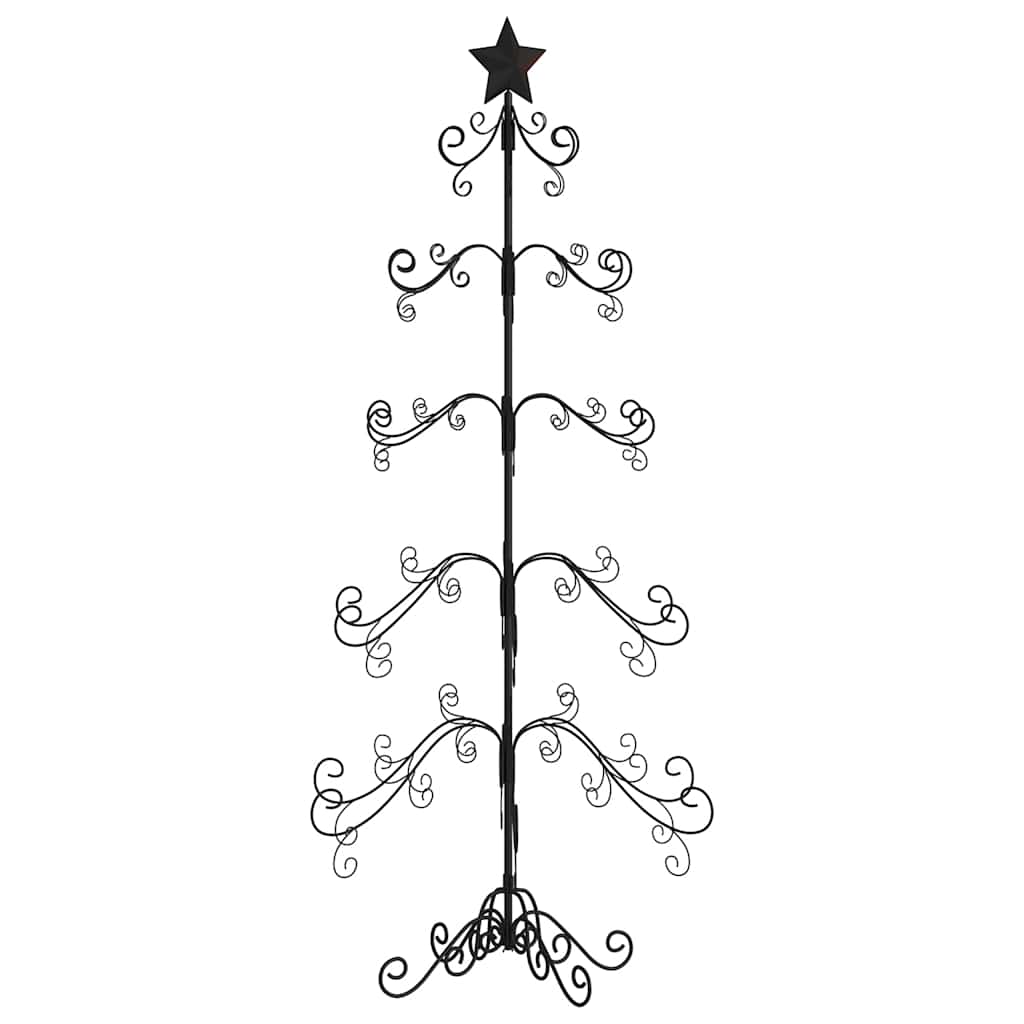 Albero di Natale Decorativo in Metallo Nero 150 cm