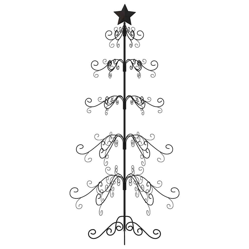 Albero di Natale Decorativo in Metallo Nero 150 cm