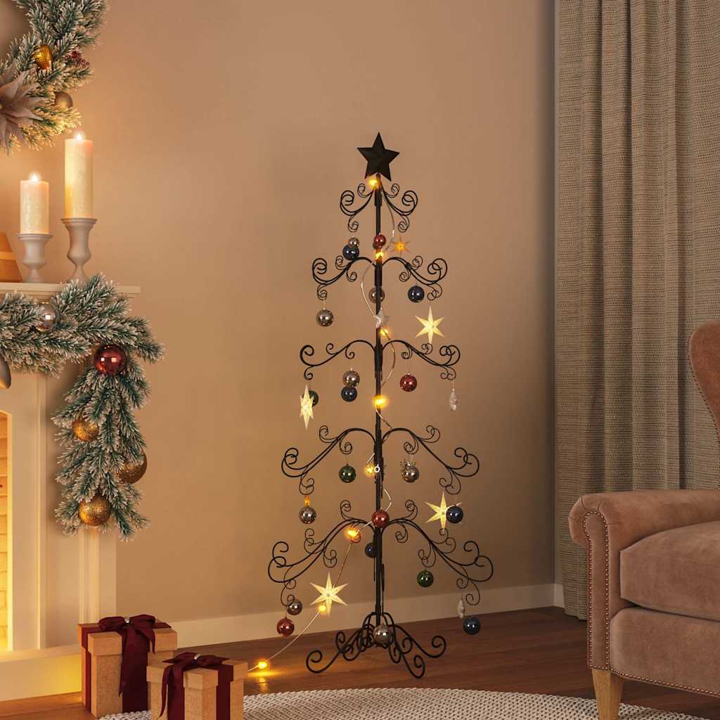 Albero di Natale Decorativo in Metallo Nero 150 cm