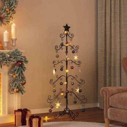 Albero di Natale Decorativo in Metallo Nero 150 cm