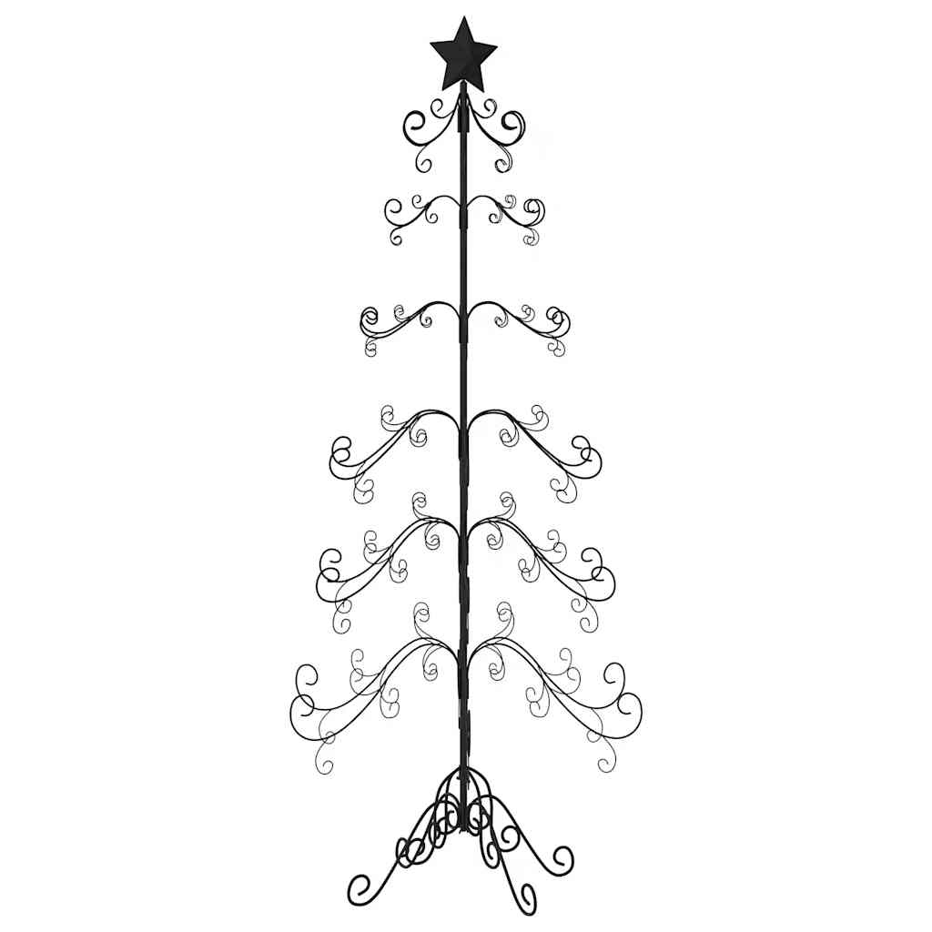 Albero di Natale Decorativo in Metallo Nero 180 cm
