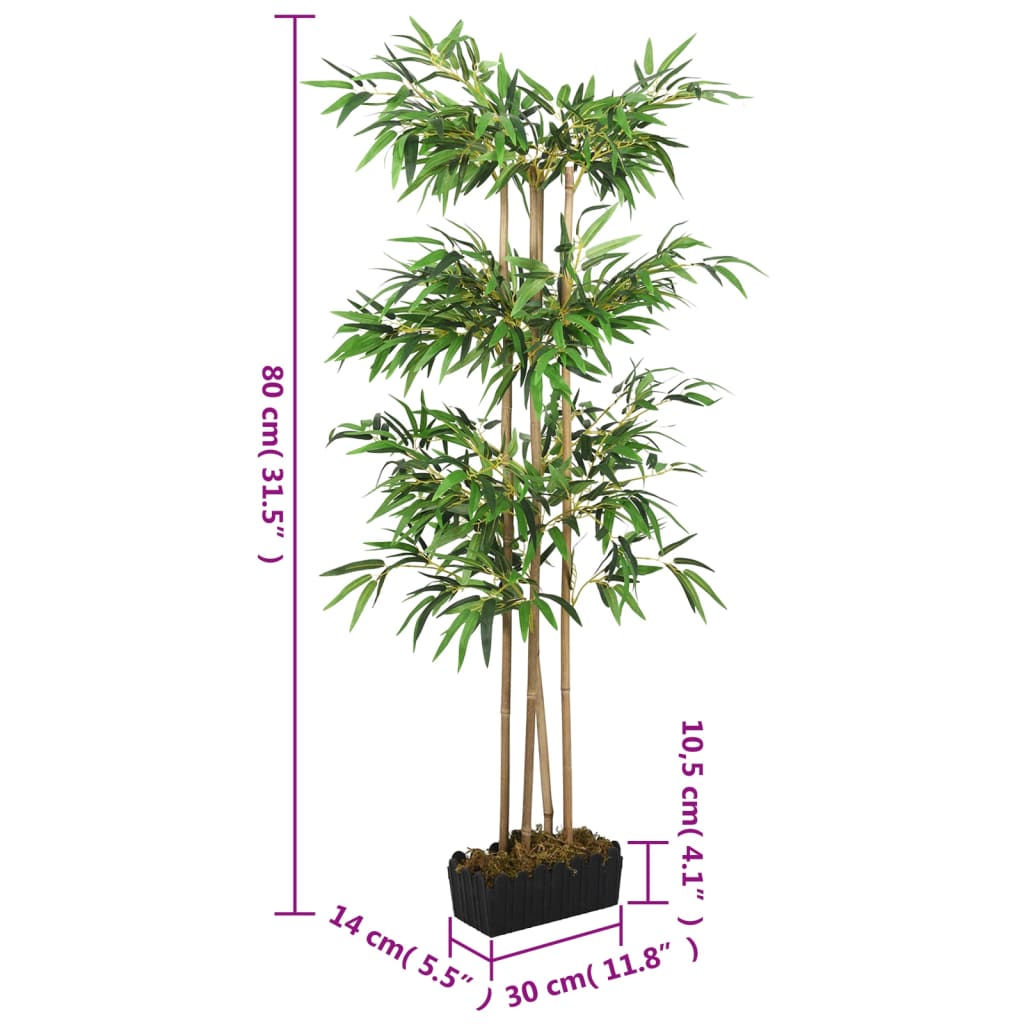 Albero Bambù Artificiale 380 Foglie 80 cm Verde | homemem39