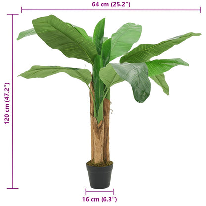 Albero di Banano Artificiale 9 Foglie 120 cm Verde - homemem39