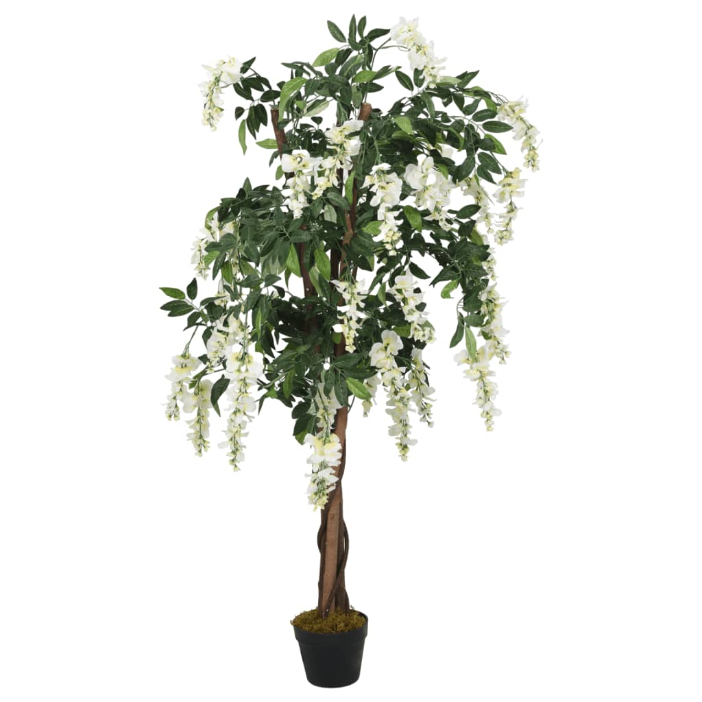 Glicine Artificiale 840 Foglie 150 cm Verde e Bianco | homemem39