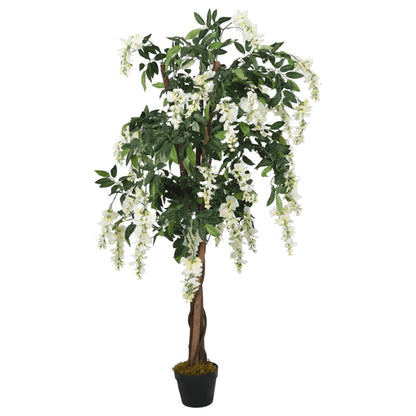 Glicine Artificiale 840 Foglie 150 cm Verde e Bianco | homemem39