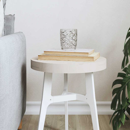 Piano Tavolo Rotondo Bianco Ø30x3 cm in Legno Massello di Pino | homemem39